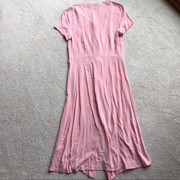 NEW LOOK Pink S/S Button Down Midi Pretty Dress 4 - Picture 8 of 10